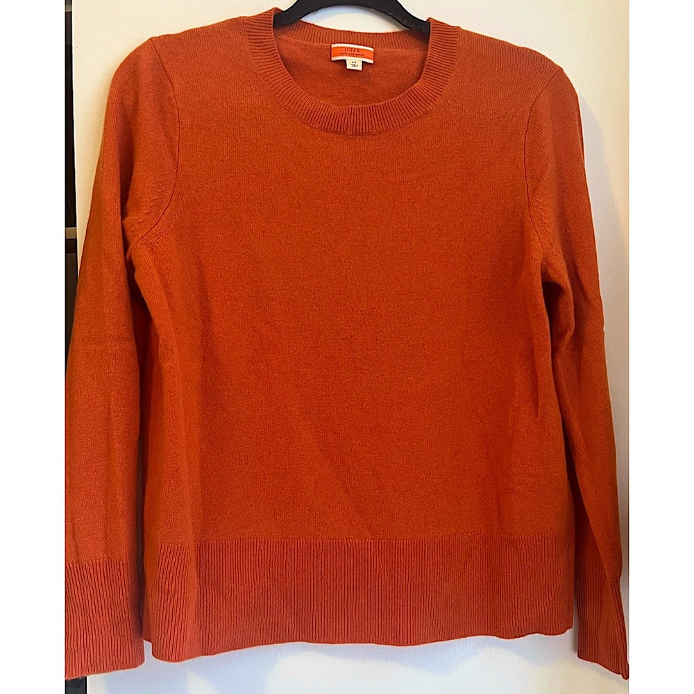 NWOT J.Crew BA400 Cashmere Classic-fit Crewneck Sweater in Tangerine M